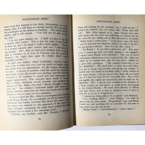 Northanger Abbey By Jane Austen 1949 Second Edition Nicholas Vane HCDJ Vintage - Picture 15 of 16